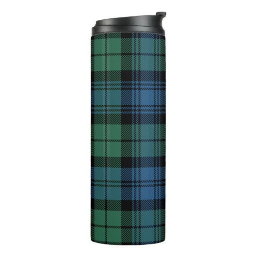 Plaid Clan Campbell Groen Blauw Check Tartan Thermosbeker (Gedraaid links)