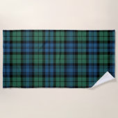 Plaid Clan Campbell Tartan Blauw Zwart Groen Check Strandlaken (Voorkant)