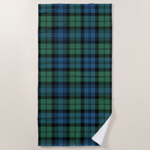 Plaid Clan Campbell Tartan Blauw Zwart Groen Check Strandlaken