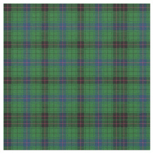 Plaid Clan Davidson Tartan Green Black Check Stof