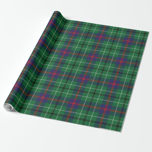 Plaid Clan Duncan Groene Paarse Tartan Cadeaupapier (Uitgerold)