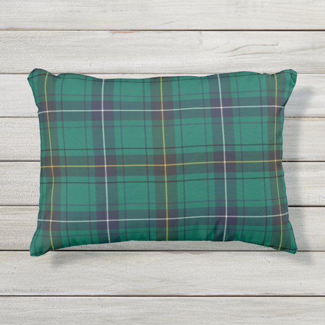 Plaid Clan Henderson Green Geruite Tartan Buitenkussen (Voorkant)