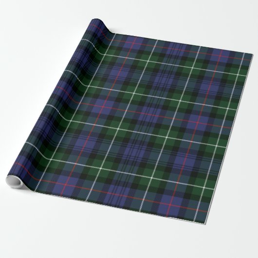 Plaid Clan MacKenzie Groene Paarse Tartan Cadeaupapier (Uitgerold)