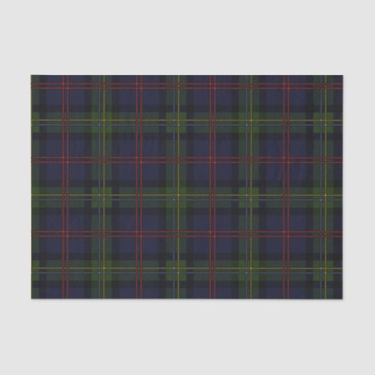 Plaid Clan Malcolm Green Paarse Black Check Tartan Tissuepapier (Voorkant)