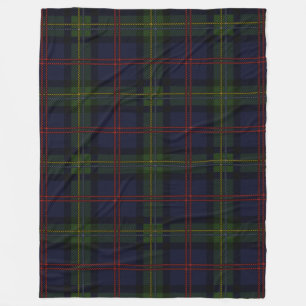 Plaid Clan Malcolm Tartan Zwart Paars Patroon Fleece Deken
