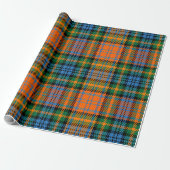 Plaid Clan Murray Blauw Sinaasappel Groene Tartan Cadeaupapier (Uitgerold)