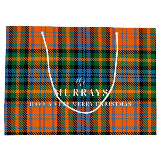 Plaid Clan Murray Blauw Sinaasappel Groene Tartan Groot Cadeauzakje (Achterkant)