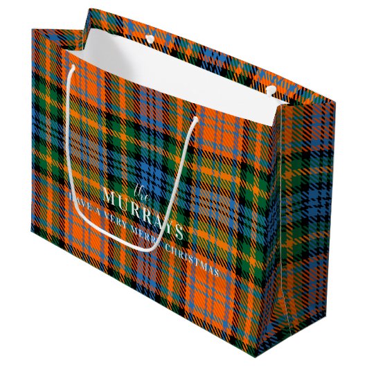 Plaid Clan Murray Blauw Sinaasappel Groene Tartan Groot Cadeauzakje (Voorkant Gekanteld)