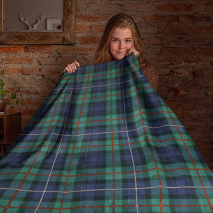 Plaid Clan Robertson Tartan Family Rustic Fleece Deken