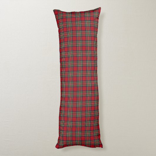 Plaid Clan Stewart Groen Blauw Rood Check Tartan Lichaamskussen (Achterkant (Verticaal))