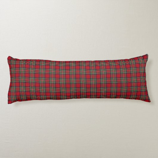 Plaid Clan Stewart Groen Blauw Rood Check Tartan Lichaamskussen (Achterkant)