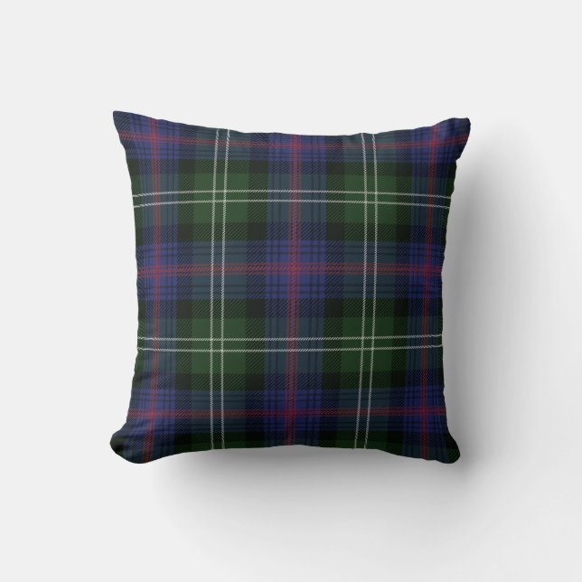 Plaid Clan Sutherland Paarse Groen Check Tartan Kussen (Voorkant)