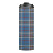 Plaid Clan Thompson Tartan Blauw Grijs Check Koffi Thermosbeker (Voorkant)