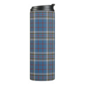 Plaid Clan Thompson Tartan Blauw Grijs Check Koffi Thermosbeker (Gedraaid links)