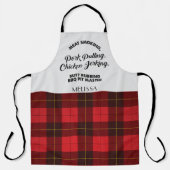 Plaid Clan Wallace Rood Goud Geruit Tartan Schort (Voorkant)