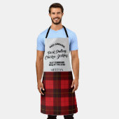 Plaid Clan Wallace Rood Goud Geruit Tartan Schort (Gedragen)