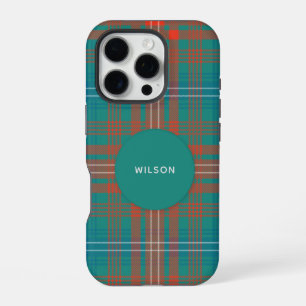 Plaid Clan Wilson Turquoise Rustic Tartan iPhone 16 Pro Hoesje