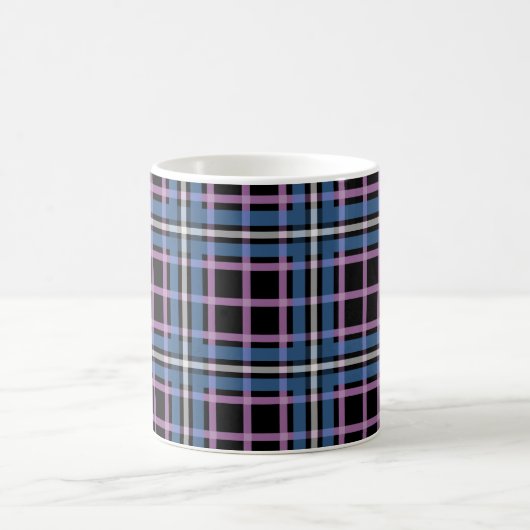 Plaid Classic Mug – Blue & Lavender Checkered Koffiemok (Center)