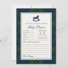 Plaid Classic Rocking Horse Advice for Baby Card Kaart