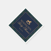 Plaid Classic Rocking Horse Baby Shower Dessert Servet (Hoek)