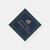 Plaid Classic Rocking Horse Birthday Party Dessert Servet (Hoek)