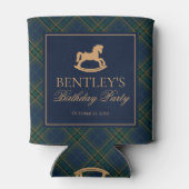 Plaid Classic Rocking Horse Birthday Party Favor Blikjeskoeler (Achterkant)