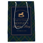 Plaid Classic Rocking Horse Birthday Party Favors Medium Cadeauzakje (Voorkant)