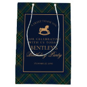 Plaid Classic Rocking Horse Birthday Party Favors Medium Cadeauzakje (Achterkant)