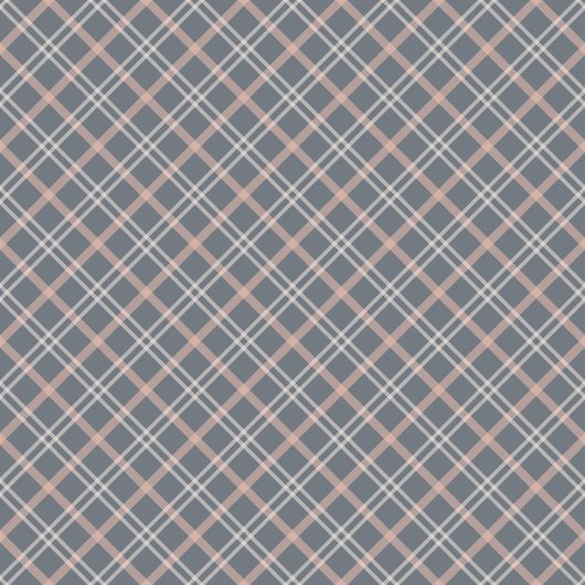 Plaid Coral Peach en Grijs Classic Charm Lange Tafelloper