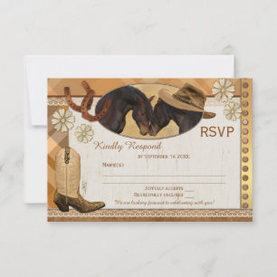 Plaid Country Western Wedding RSVP Card