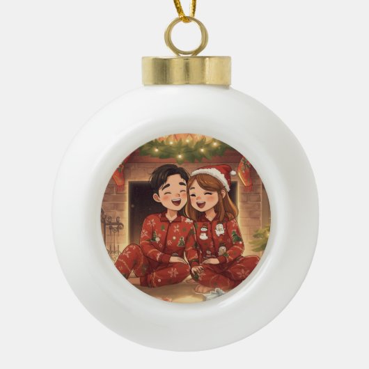 Plaid Cozy Christmas Ornament | Rustic Holiday (Voorkant)