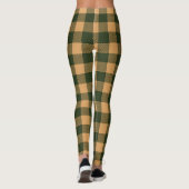 Plaid Cream Navy minimaal patroon Leggings (Achterkant)