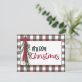 Plaid Custom Merry Christmas Kaart (Staand voorkant)