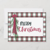 Plaid Custom Merry Christmas Kaart (Voorkant)