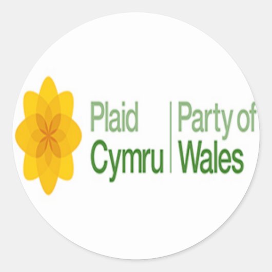 Plaid Cymru Partij van Wales Ronde Sticker (Voorkant)
