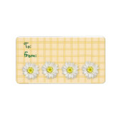 Plaid Daisies Geel Etiket (Voorkant)