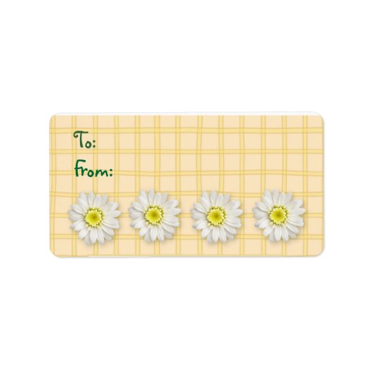 Plaid Daisies Geel Etiket (Voorkant)