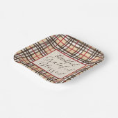Plaid Dankbaar Gelukkig Gezegend Papieren Bordje (Gebogen)