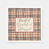 Plaid Dankbaar Gelukkig Gezegend Servet (Voorkant)
