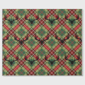 Plaid Deer Antler Cadeaupapier (Vlak)