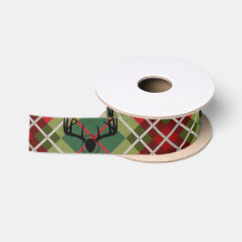 Plaid Deer Antler Satijnen Lint