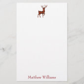 Plaid Deer Design Briefpapier (Voorkant)