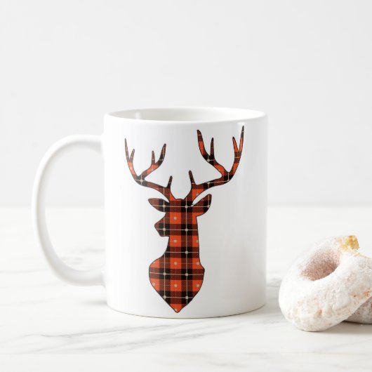 Plaid Deer Koffiemok (Met donut)