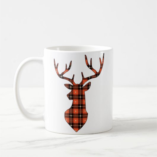 Plaid Deer Koffiemok (Links)