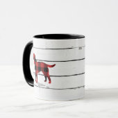 Plaid Dog Labrador Rustic Shiplap Mok (Voorkant links)