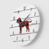 Plaid Dog Labrador Rustieke Scheepswerf Boerderij Grote Klok (Hoek)