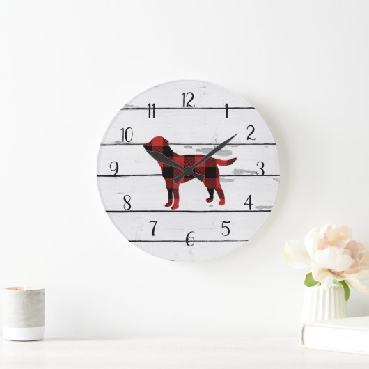 Plaid Dog Labrador Rustieke Scheepswerf Boerderij Grote Klok (Huis)