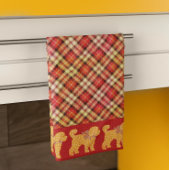 Plaid Doodle Gouden Gele Hond Gepersonaliseerd Tegeltje