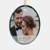 Plaid Eerste Kerstmis Getrouwd Campbell Tartan Keramisch Ornament (Rechts)