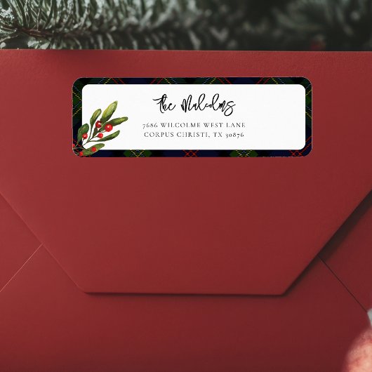 Plaid Elegant Rustic Classic Tartan Retouradres Etiket